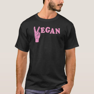 Camiseta Símbolo da Paz Vegano Mão Defensora Ética Erva
