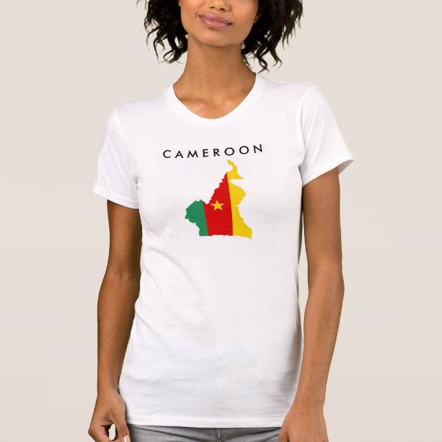 Camiseta símbolo da silhueta da forma do mapa da bandeira (Frente)