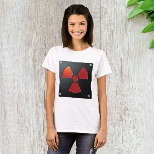 Camiseta Símbolo de Alerta de Radiação Sinal de Metal Indus