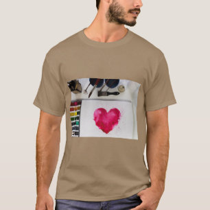 Camiseta Símbolo de Amor Coração Elegante