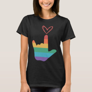 Camiseta Símbolo de Amor do Arco-Íris ASL Surdo