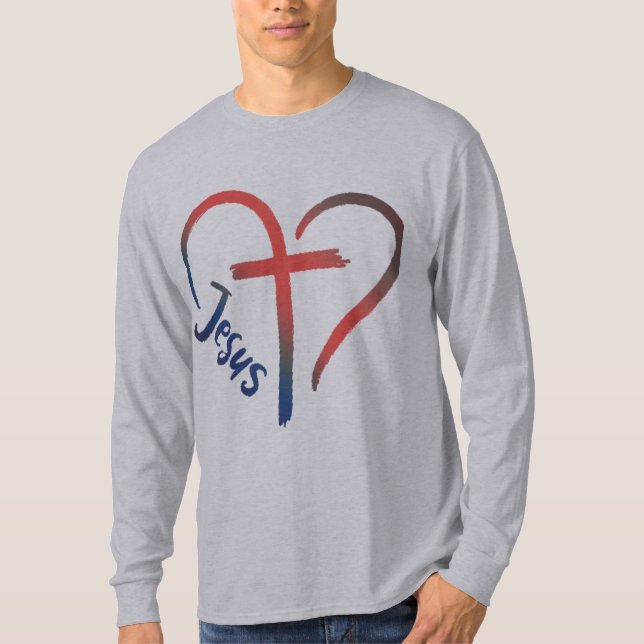 Camiseta Símbolo de amor entre Jesus e coração (Frente)