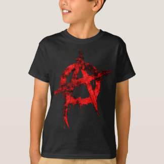 Camiseta Símbolo de Anarquia do Grafite Vermelho