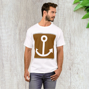 Camiseta Símbolo de Âncora Náutica Sinal Marrom Marina