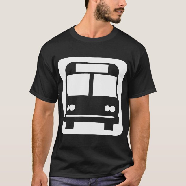 Camiseta Símbolo de barramento - Branco a Escuro (Frente)