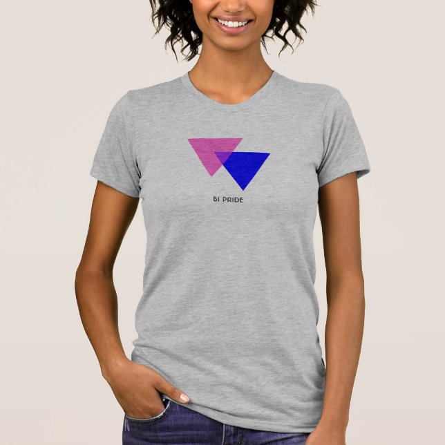 Camiseta Símbolo de Biângulos Bissexuais - Tee de Mulher Pe (Frente)