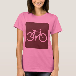 Camiseta Símbolo de Bicicleta - Marrom escuro