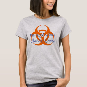 Camiseta Símbolo de Bio Perigo com Branco não Envelhecido