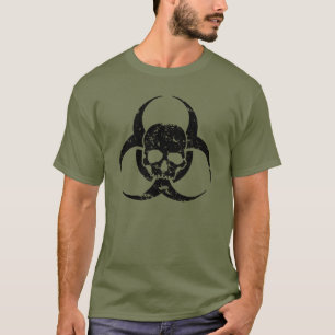 Camiseta Símbolo de Biohazard Grunge e Distorcido e uma cav