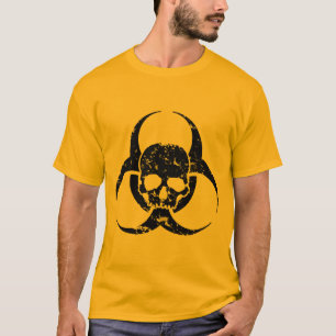 Camiseta Símbolo de Biohazard Grunge e Distorcido e uma cav