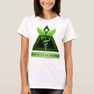 Camiseta Símbolo de Caduco Verde RN Ícone de Enfermeiro Reg