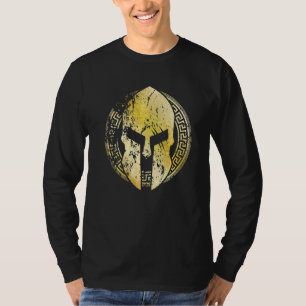 Camiseta Símbolo de capacete de gladiador Spartan Dourada S