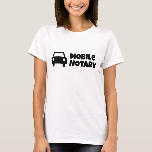 Camiseta Símbolo de Carro Público Notário Móvel (Frente)