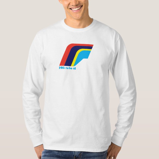 Camiseta Símbolo de Carro Turbo 205 Turbo Rally (Frente)