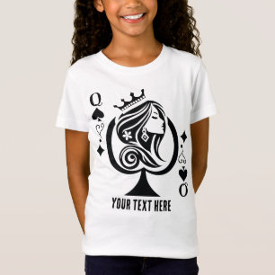 Camiseta Símbolo de carta de jogar Rainha de Espadas com el