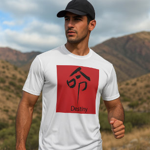 Camiseta Símbolo de Destino Chinês Caligrafia
