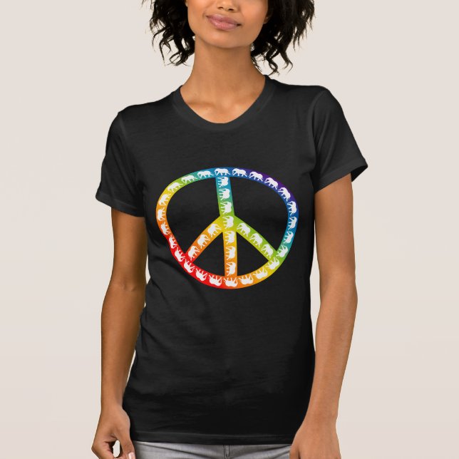 Camiseta Símbolo de elefantes e paz (Frente)