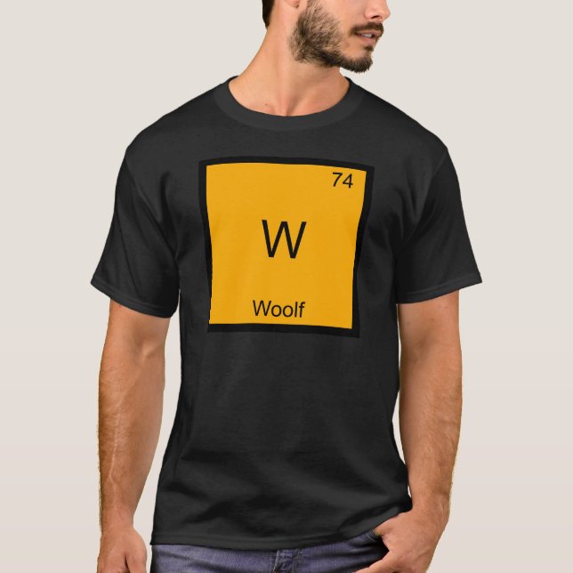 Camiseta Símbolo de Elemento Químico Engraçado W - (Frente)