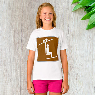 Camiseta Símbolo de Elevador de Esqui Ícone de Esportes de 