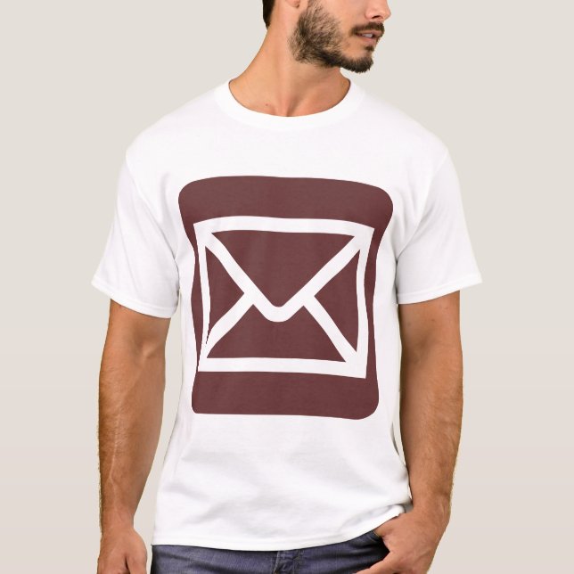 Camiseta Símbolo de envelope - Castanho escuro (Frente)