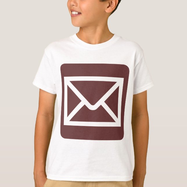 Camiseta Símbolo de envelope - Castanho escuro (Frente)