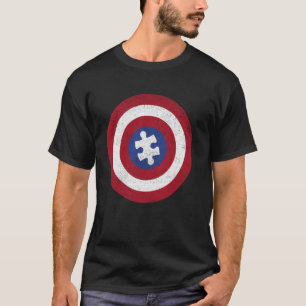Camiseta Símbolo de Escudo de Quebra-Cabeça do Autismo Símb