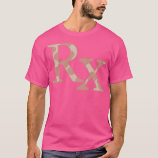 Camiseta Símbolo de farmácia Rx de Impressão de vaca rosa