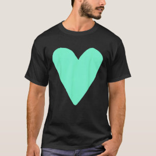 Camiseta Símbolo de forma cardíaca Amor bondade Aquamarine