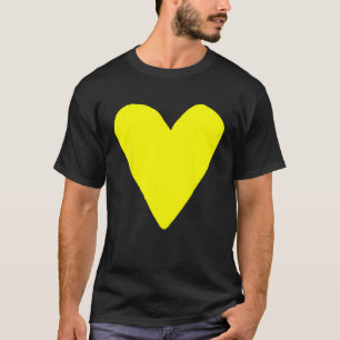 Camiseta Símbolo de forma cardíaca Amor gentileza Amarelo d