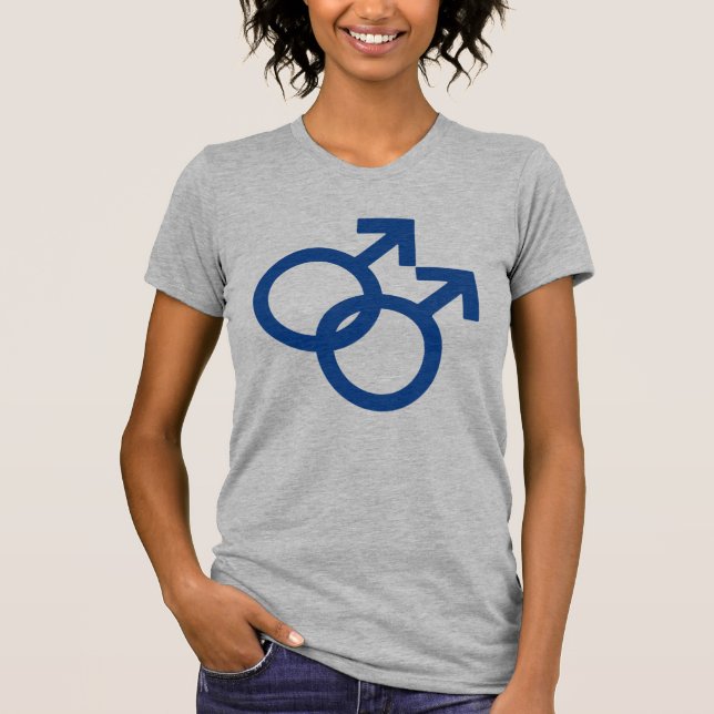 Camiseta Símbolo de Gênero de Homens Gays da MLM (Frente)