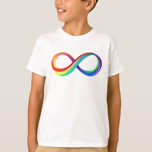 Camiseta Símbolo de Infinidade Arco-Íris em Camadas