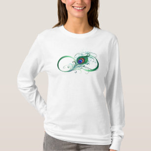 Camiseta Símbolo de Infinito com Pena de Pavão