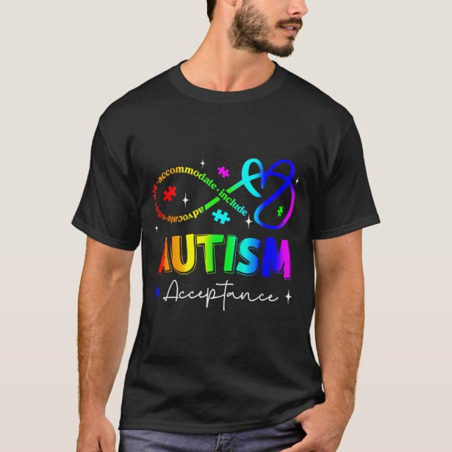 Camiseta Símbolo de Infinito de Aceitação Conscientização d (Frente)