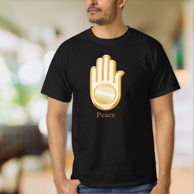 Camiseta Símbolo de Jain (Golden Ahimsa symbol of the Jain faith. Customize with your text. )