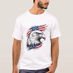 Camiseta Símbolo de Liberdade – Águia Americana com Bandeir
