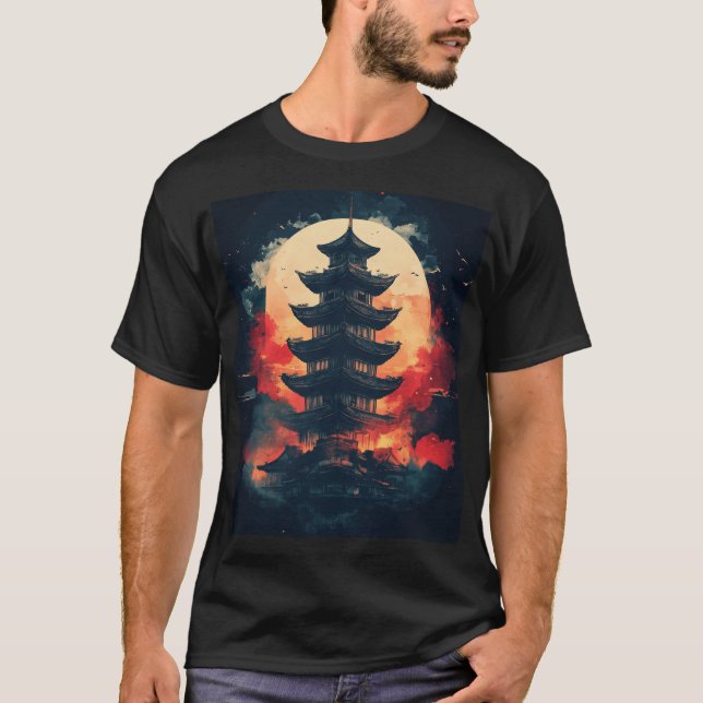 Camiseta Símbolo de logotipo Pagoda1 Arte Digital (Frente)