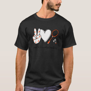 Camiseta Símbolo de Mão de Paz de Golfe da Paz Badminton