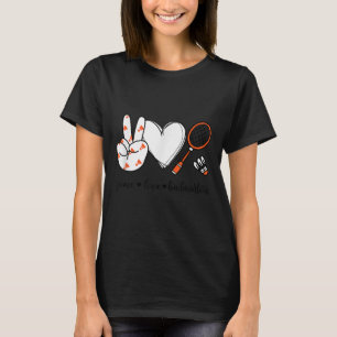 Camiseta Símbolo de Mão de Paz de Golfe da Paz Badminton