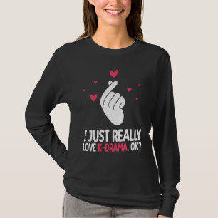 Camiseta Símbolo de mão do Heartbeat K Drama K Pop Coração