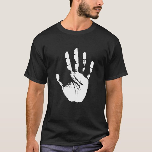 Camiseta Símbolo de Mão Humana da Palma da Palma para Homen (Frente)