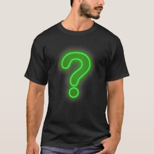 Camiseta Símbolo de marca de pergunta neon