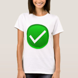 Camiseta Símbolo de Marca de Verificação Verde