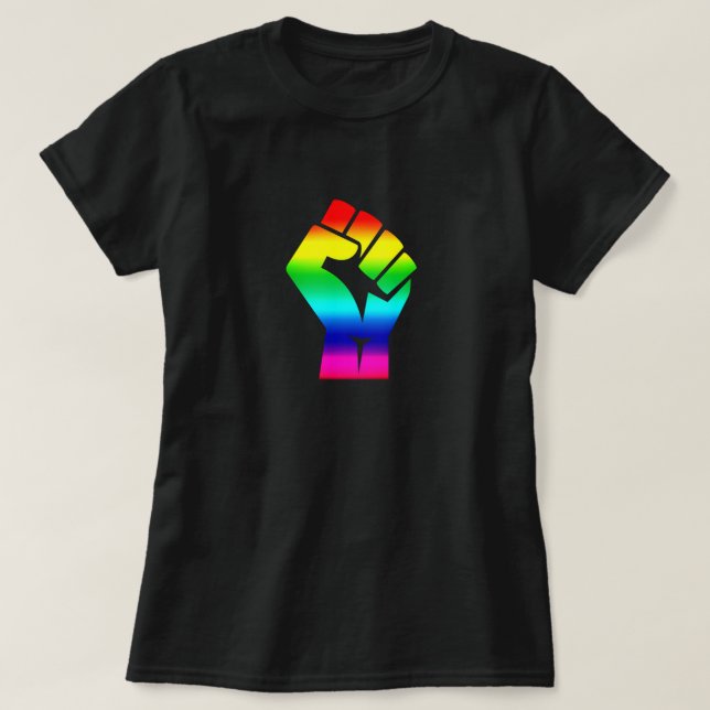 Camiseta Símbolo de Matéria de Vidas Negras LGBTQ Orgulho A (Frente do Design)