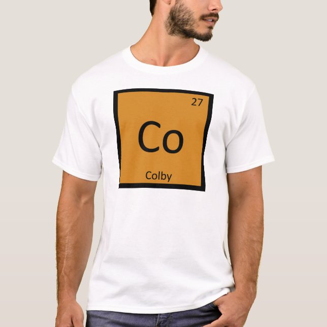 Camiseta Símbolo de Mesa Periódico para Química de Queijo C (Frente)