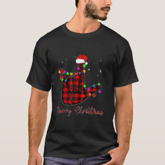 Camiseta Símbolo de Natal Feliz ASL Santa Hat T-Shir