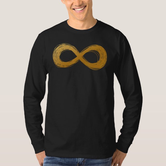 Camiseta Símbolo de Neurodiversidade do ouro Infinity Autis (Frente)
