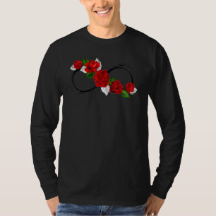 Camiseta Símbolo de Neurodiversidade Rosa vermelha Infinito