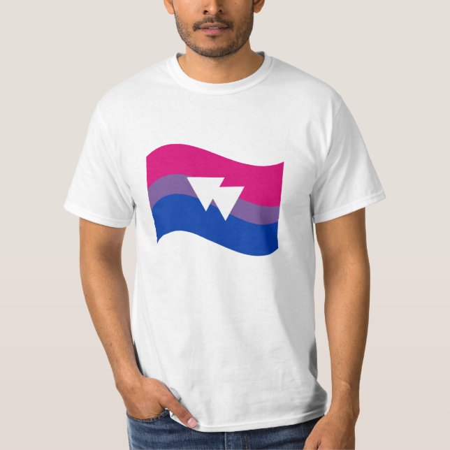 Camiseta Símbolo de Orgulho Bissexual Sinalizador de Onda (Frente)