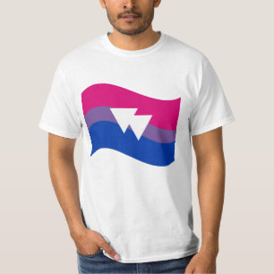 Camiseta Símbolo de Orgulho Bissexual Sinalizador de Onda