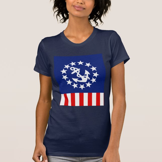 Camiseta Símbolo de pavilhão de iate americano náutico (Frente)